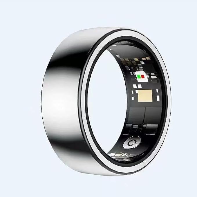 Smart Ring with Sleep Monitoring, Step Counting, Heart Rate, Blood Oxygen for iOS and Android, Health Tracker,No Subscription Fee (Silver, 8#)