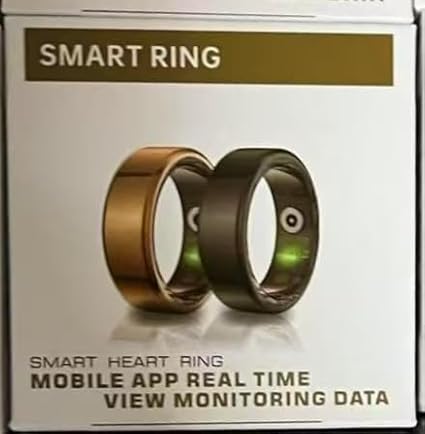 Smart Ring with Sleep Monitoring, Step Counting, Heart Rate for iPhone and Android, No Subscription Fee, IP68 Waterproof Health Tracker (Black, 7)