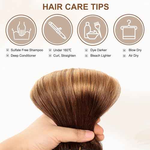 16A Premium Clip in Hair Extensions Real Human Hair, 18inch 120g 7pcs(Service life1.5~2 years)Remy Seamless Invisible Double Weft Human Hair, #T4/27 Balayage Multiple Washes Keep Texture Soft