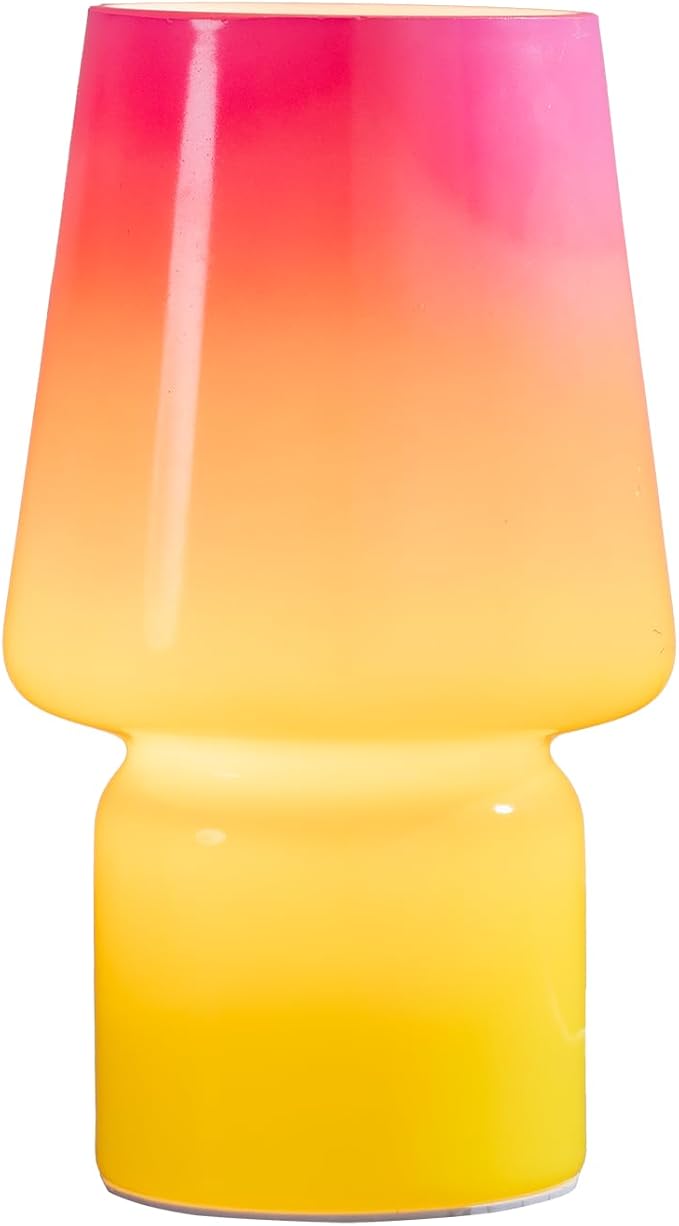 Mushroom Lamp,Mother's Day Gifts,Small Table Lamp,Cute Nightstand Kitchen Mini Lamp,Glass Table Lamp,Suitable for Bedrooms, Kitchens, Living Rooms, Bedside, Girl Gifts(Pink Gradient)