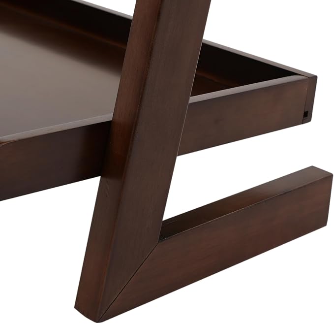 Ladder Bookshelf, 5 Tier Leaning Bookshelf Leaning Ladder Shelf with Stable Structure Rustic Style Ladder Shelves Storage Rack for Living Rooms, Bedrooms, Study Rooms (Walnut-Brown)
