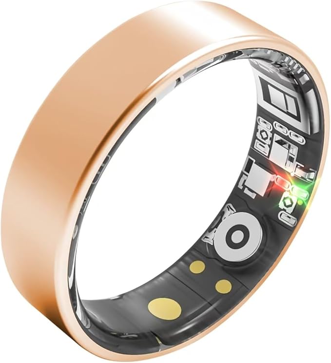 Smart Ring Health Tracking, Sleep Tracking, Fitness Ring, Activity Monitoring, 5 Days Battery, 5ATM Waterproof, No Subscription (Gold, 9#)