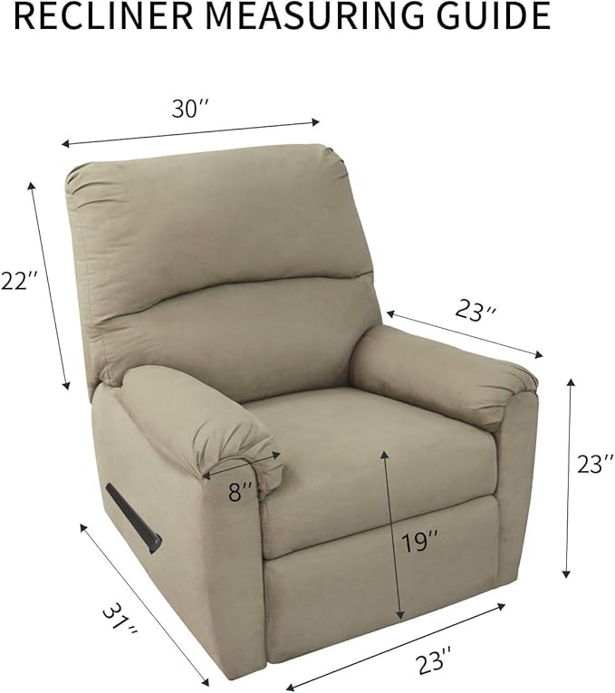 PureFit Reversible Quilted Sofa Cover, Water Resistant Slipcover Furniture Protector, Washable Couch Cover with Non Slip and Elastic Straps for Kids, Dogs, Pets (Recliner, Coffee/Ivory)