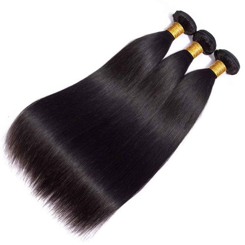Straight 3 Bundles Human Hair 100% Unprocessed 12A Brazilian Hair 18 20 22 Inch Double Weft Natural Black