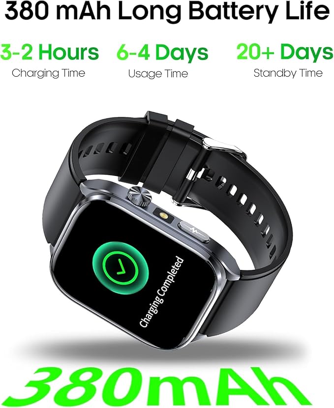 Advanced Health Smartwatch for Women Men with Real-Time Monitoring of Heart Rate, Sleep Quality and Stress Levels, Always-On Display,Bright Flashlight (Black)