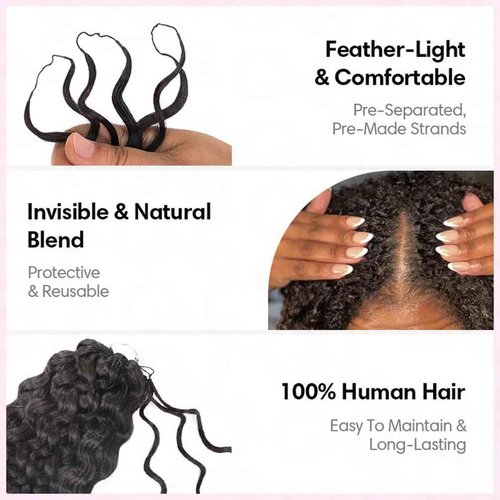 QVR Water Wave Crochet Hair Natural Black Machine Made Feather Human Hair Extension 16 inch 56 Gram Per Pack Dark Brown Color