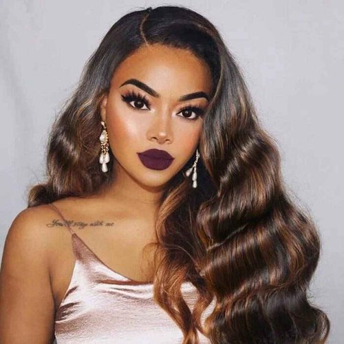 UNice Ombre Brown Highlight Body Wave Human Hair Weave 1 bundle 20 inch, Brazilian Remy Hair Dark Root Blonde Human Hair Weaves Extension Piano Color TFB30