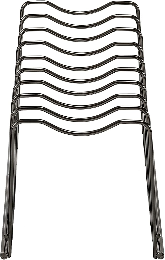 Pot Lid Organizer, Stainless Steel Pot Lid Storage Rack Holder, Cutting Board, Bakeware, Pots & Pans, Serving Trays, Reusable Containers in Cabinet Pantry on Countertop(Satin Nickel, 2)