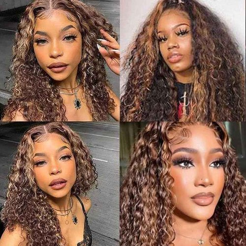 Freiuoke 26 28 30 Inch P4 30 Human Hair Bundles Highlight Water Wave Bundle 4/30 Water Wave 3 Bundles Brazilian Virgin Hair Extensions
