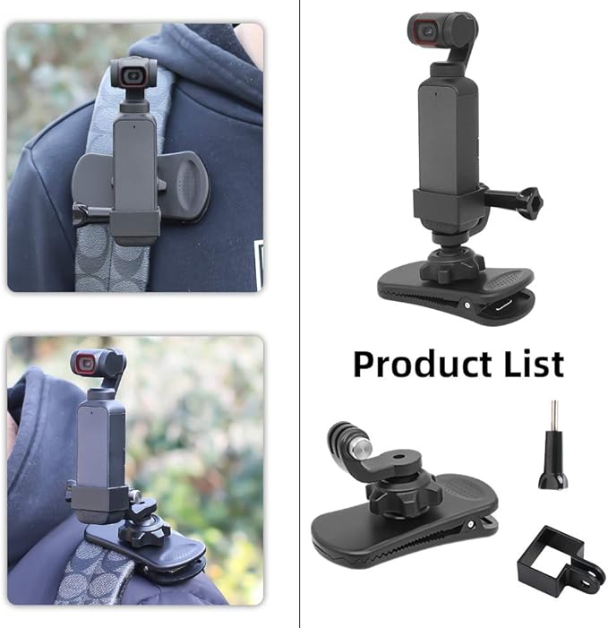 360° Rotation Backpack Strap Mount Quick Clip Mount with Expand Frame Compatible with DJI Osmo Pocket,Osmo Pocet 2