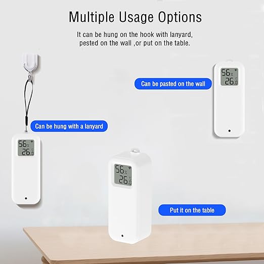 WLAN Thermometer Hygrometer Sensor, Wireless Smart Temperature and Humidity Digital Display Monitor, with Remote App Notification Alert for Home, Greenhouse(1pack)