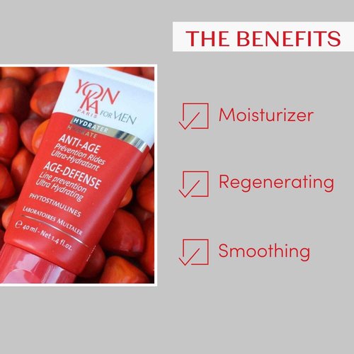 YonKa Mens Age Defense Moisturizer | Anti-Aging Daily Face Lotion for Dry and Mature Skin | Prevent Wrinkles with Nutrient Rich Creme | 1.4 fl oz