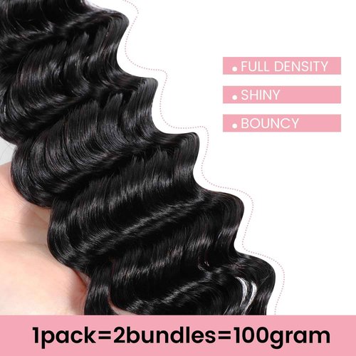 Urbeauty Human Braiding Hair, Deep Wave Bulk Human Hair for Braiding, Curly Human Hair for Boho Braids, Knotless/Goddess/Micro/Bohemian/Gypsy/No Weft/Curly/100% Unprocessed Virgin Human Hair 20 Inch