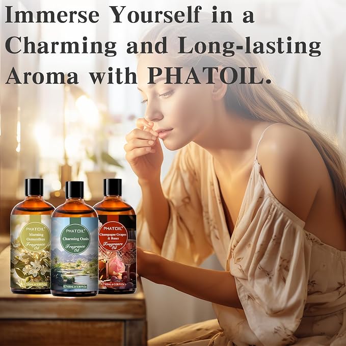 PHATOIL Orchid Dreamscape Fragrance Oils for Aromatherapy, 3.38FL.OZ Diffuser Oils for Home, Perfect for Aromatherapy, Humidifiers, Yoga, DIY Candle and Soap Making - 100ml