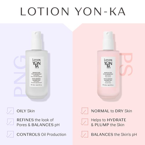 Yon-Ka Lait Nettoyant Cleanser and Lotion PS Toner Set | Gentle Milk Cleanser & Makeup Remover and Toner for Dry or Sensitive Skin | Set of 2, 2 x 6.76 fl oz