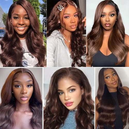 Condescension Human Hair Bundles 18 20 22 Inch Brown 4 Body Wave Bundles Human Hair Unprocessed Brazilian Virgin Hair for Black Women