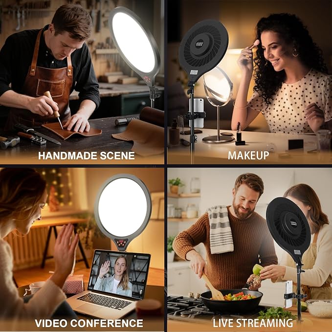 Ring Light with Stand, 14" Professional Ring Light Tripod for iPhone, Adjustable Height for Video Recording Photography Live Streaming Content Creation TikTok YouTube, Black