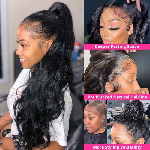 Zhengshuo 360 Lace Frontal Human Hair With Baby Hair - Body Wave HD Transparent Lace Frontal, Raw Virgin Human Hair, 360 Closure Natural Color 22 Inch