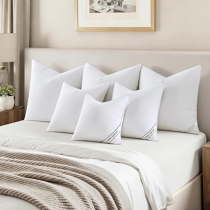 MIULEE 22x22 Inch Pillows Inserts, Pack of 4 Down Alternative Virgin Filling Comfy Support Throw Pillows for Sofa Couch Bed