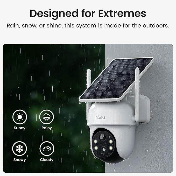 aosu Security Cameras Wireless Outdoor, 6-Cam Kit, No Subscription Required, aosuBase Expandable to 1TB (32GB Built-in), 360° Pan & Tilt, Human Auto Tracking, 5MP Color Night Vision, Easy Setup
