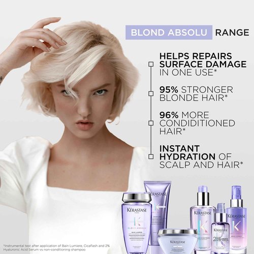 Kerastase Blond Absolu Lumière Illuminating Shampoo For Lightened & Highlighted Hair - Intensely Hydrates & Illuminates Shiny Hair, Removes Impurities & Pollution, 16.9 Fl Oz