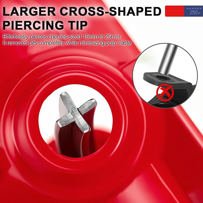 Cherry Pitter Cherries Pitter Tool For Cherry Season | 250th Independence Day Pattern,Stainless Steel Rod,Lock Design, Sorage Box,Dishwasher