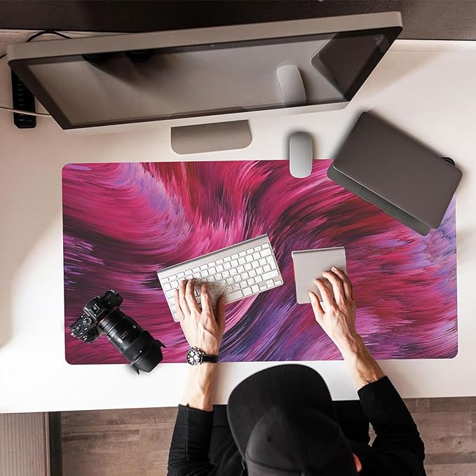 Extra Large Gaming Mouse Pad 31.5"x15.7"|Artistic Red-Themed XXL Keyboard Pad, Mouse Mat, Desk Pad, Non-Slip Rubber Base & Stitched Edges - Extended Mousepad for PC/Laptop/Office/Home Decor
