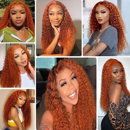Condescension Human Hair Bundles 24 26 28 inch Orange Burnt Orange 350 Deep Wave Bundles Human Hair Unprocessed Brazilian Virgin Hair for Black Women