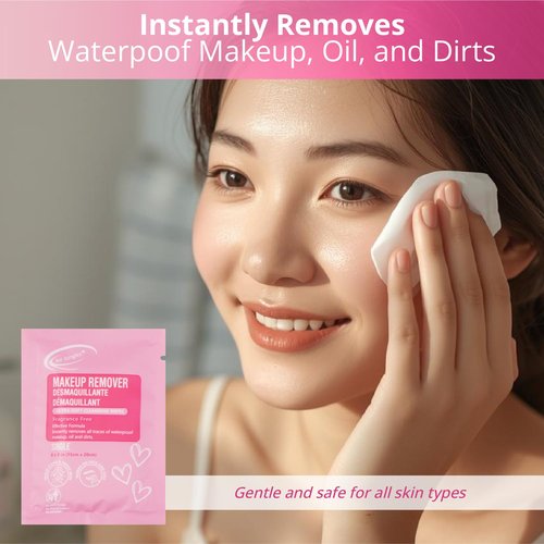 Air Jungles Makeup Remover Wipes Singles Wrapped 30 Pack, 750 Packs, Extra Large 6" x 8", Fragrance-Free, Removes Makeup and Oil, Ultra Soft Cleansing Wipes, Alcohol Free