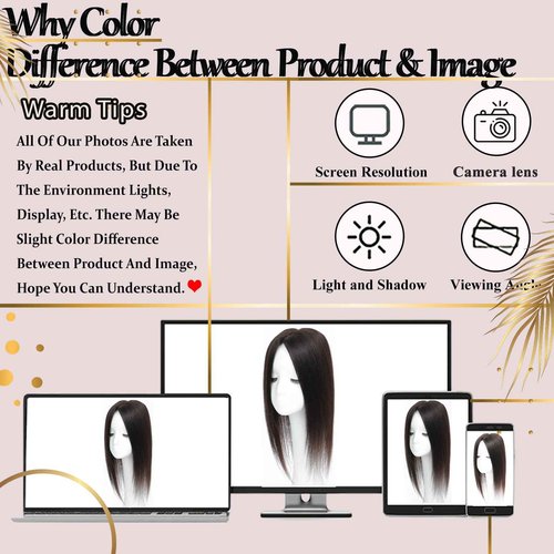 RMYHIG Hair Toppers for Women Real Human Hair, 360° 3D Human with Thinning Upgrade Middle Part Clip in Bangs Topper Hair Pieces for Women Daily (Mocha Brown, 14 Inch-3D-Side)