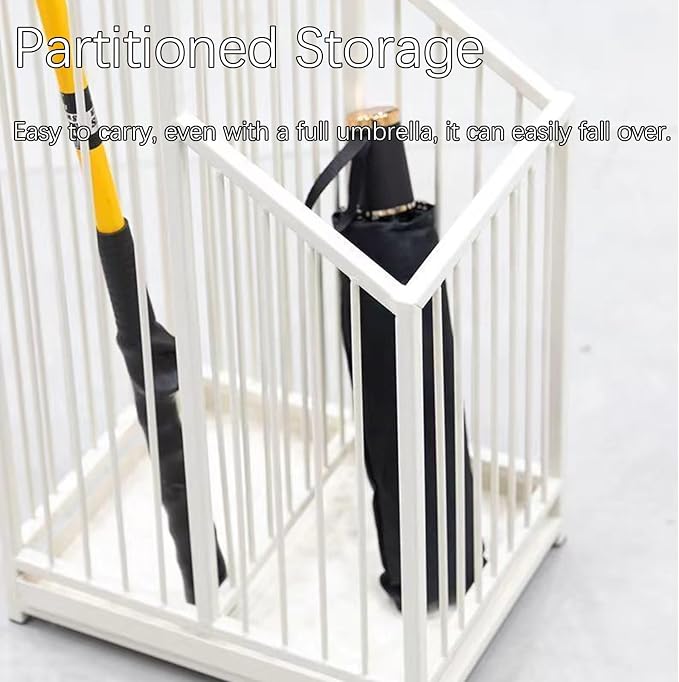 Indoor Metal Umbrella Stand,Umbrella Storage,Tall Metal Standing Umbrella Holder,Umbrella Holder for entryway,for Hotel,Offices,Home,Commercial(Gold,40 * 25 * 62cm/16 * 8 * 24.4in)