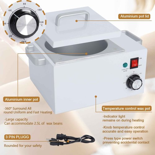 Upgrade Large Wax Warmer for Professional Hair Removal - Single Melter Heater Machine with Non-stick Pot, Facial, Body and SPA Use