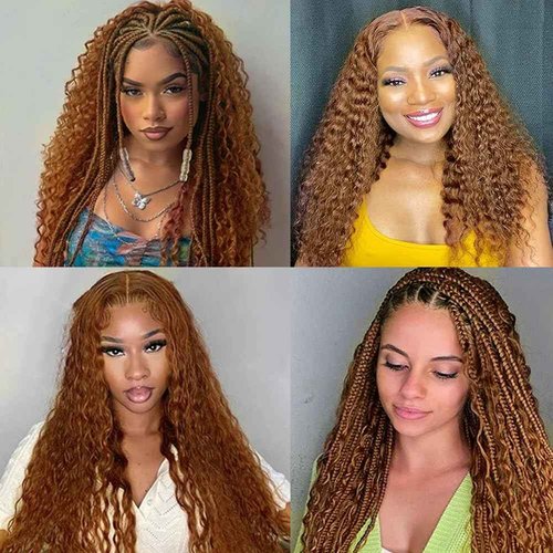 Giginger Brazilian Human Hair Bundles 26 28 30 Inch Color 30 Light Brown Deep Wave Bundles Human Hair Unprocessed Virgin Quick Weave Hair for Black Women