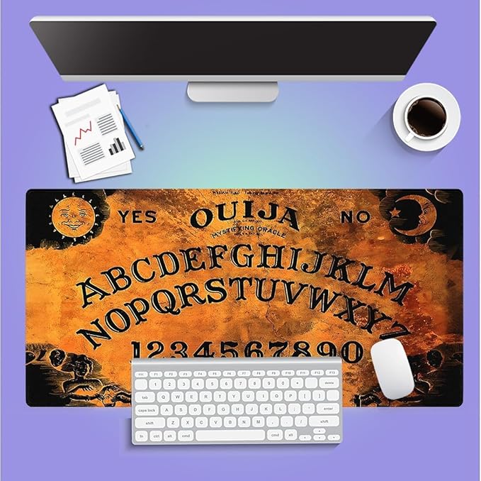 Large Gaming Mouse Pad (31.5" x 15.8") - Vintage Ouija Board with Classic Design, Extra Large Office Accessories, Premium Stitched Anti-Slip Office Desk Mat