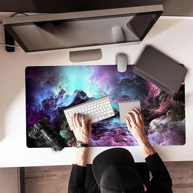 Extra Large Gaming Mouse Pad 31.5"x15.7"| Cosmic Colors-Themed XXL Keyboard Pad, Mouse Mat, Desk Pad, Non-Slip Rubber Base & Stitched Edges - Extended Mousepad for PC/Laptop/Office/Home Decor