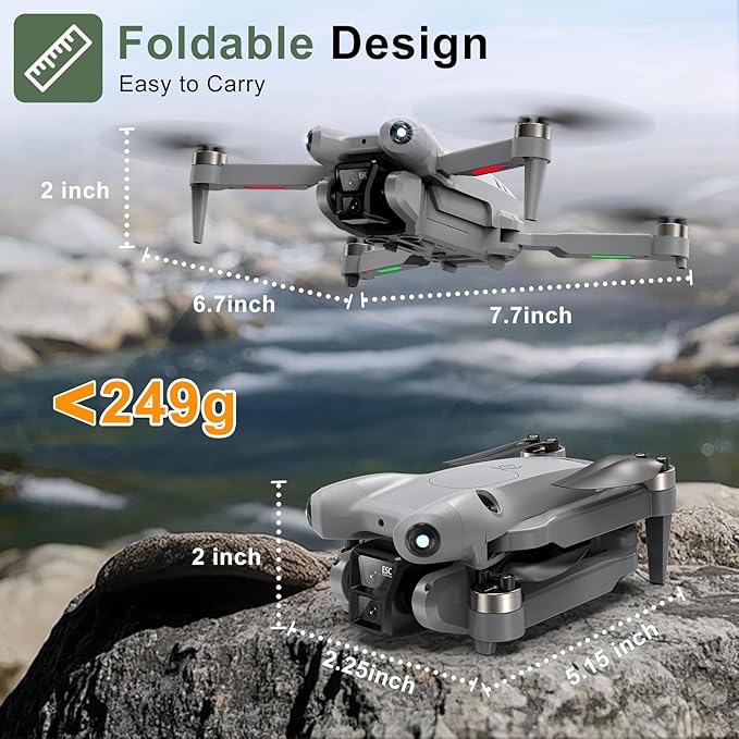 PRO Drone with Camera for Adults 4K,Brushless Motors Drone for Kids Beginners,40mins Flight Time with 2 Batteries,FPV Foldable RC Quadcopter,Toys Gifts for Teen Boys Girls, Beginner(Titanium gray)