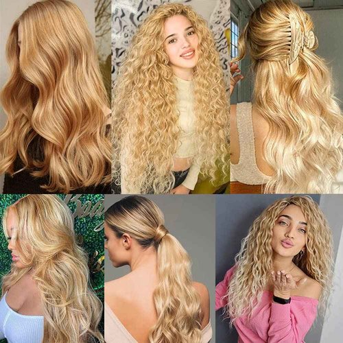 28 30 32 Inch P27613 Bundles Human Hair Honey Blonde Kinky Curly Bundle Brazilian Virgin Hair 3 Bundles Blonde Curly Highlight Bundle Hair Extensions