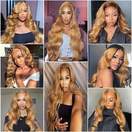 Giginger Brazilian Human Hair Bundles 22 24 26 Inch Honey Brown 27 Color Body Wave Bundles Human Hair Unprocessed Virgin Quick Weave Hair for Black Women