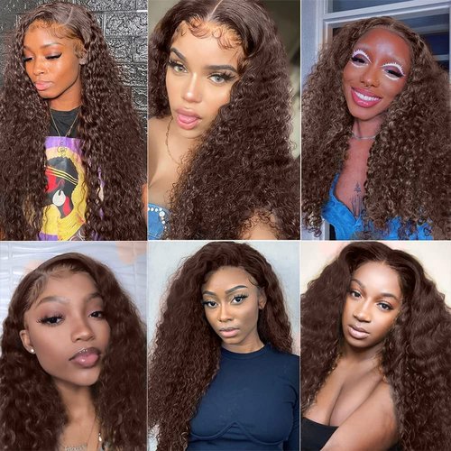 Giginger Brazilian Human Hair Bundles 18 20 22 Inch Chocolate Brown Jerry Curly Human Hair Bundles Jerry Curly Unprocessed Virgin Quick Weave Hair for Black Women