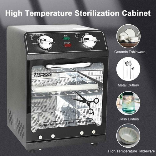 LINBEAUTI Nail Tool Sterilizer with Timer 8L Multifunctional High Temperature Dry Box Stainless Steel with 1 Stainless Tray for Nail Tools, Tweezers, Other Metal Equipment