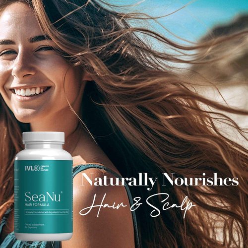 IVL - SeaNu Hair Vitamins Supplements - Hair Strength, Strand Thickness, Hair Growth - with Biotin, Vitamin B3, Zinc, Saw Palmetto Berry Extract, Green Lipped Mussel - Vitamin Hair Growth (3 Pack)