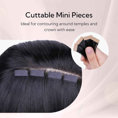 HOTBANANA Wide Tape in Hair Extensions Human Hair, DIY Cut dark brown weft tape in extensions real human hair,18inch 100g 20pcs Dark Brown Straight Style