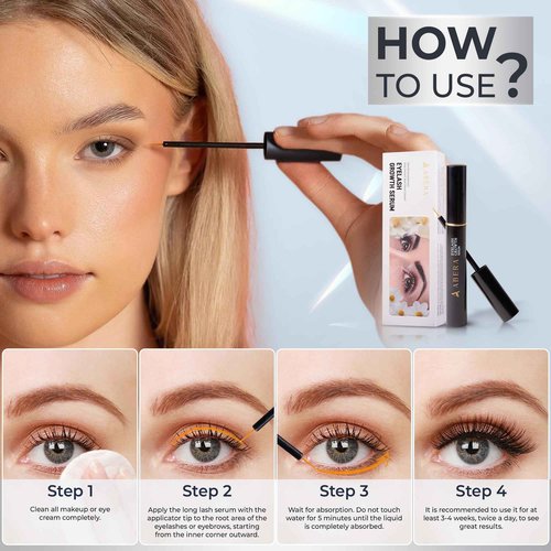 Abera Misan Eyelash Growth Serum (Upgrade Version) - Natural Lash Booster and Lash Enhancer, Regenerating and Nourishing Lashes Longer and Thicker (C. Set of 3)