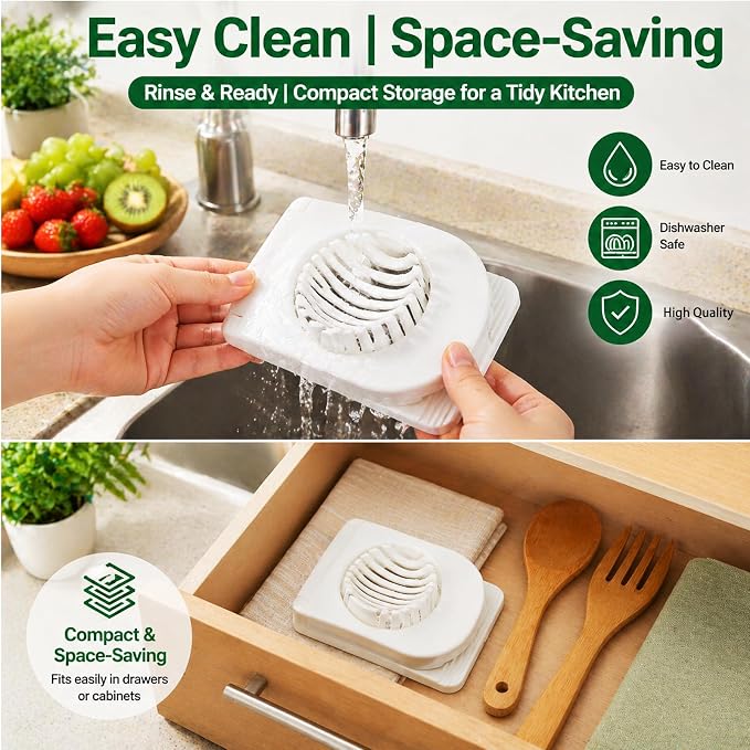 FANTEXY Egg Slicer - Eggs Cutter with Stainless Steel Wires, Easy to Clean And Store Slice Cutter, Multipurpose Boiled Eggs Slicer for Strawberries, Bananas, Soft Cheese,Kiwi