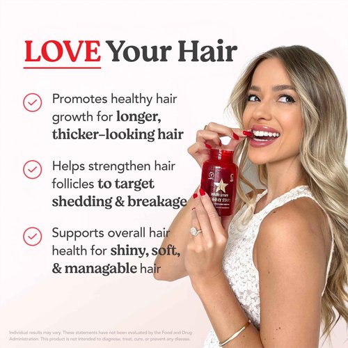 HAIRtamin Vegan Gummy Stars Hair Vitamins | Non-GMO | Natural Biotin Hair Vitamin Gummies to Maintain Healthy Hair Skin & Nails | Multivitamin Supplement to Help Maintain Healthy Looking Hair (3-Pack)