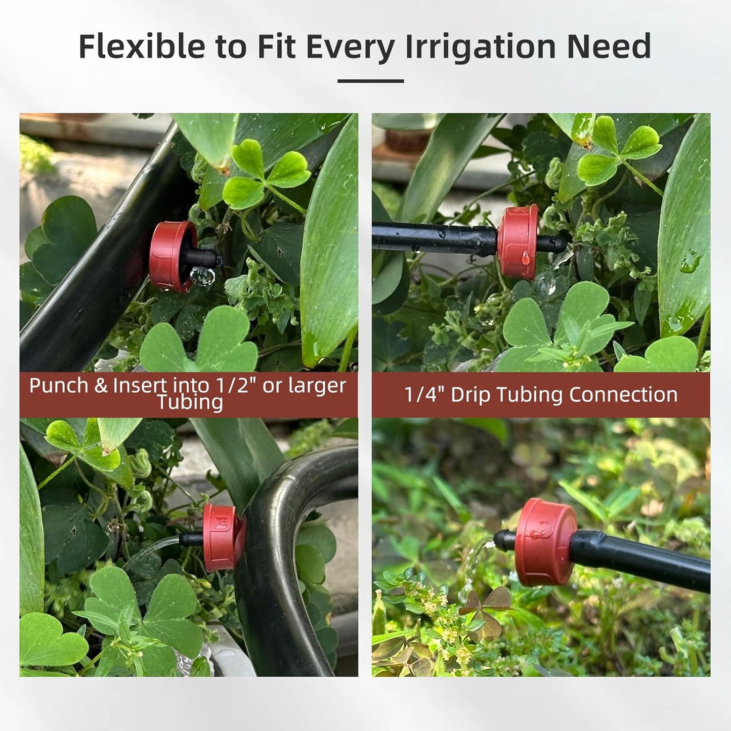 30PCS 1 GPH Pressure Compensating Drip Irrigation Spot Watering Drippers/Emitters, Self-Cleaning Constant Flow Drip Irrigation Emitters Heads Irrigation Drippers Parts for Drip Irrigation System