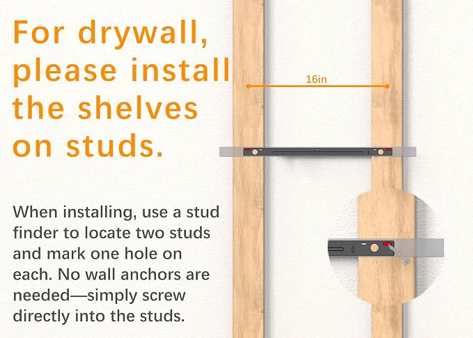 BAYKA Floating Shelves Set of 2, 22.5 inches Rustic Wood Wall Mounted Shelves for Bathroom, Bedroom, Living Room, Kitchen, Hanging Shelf for Books/Storage/Decor,Grey