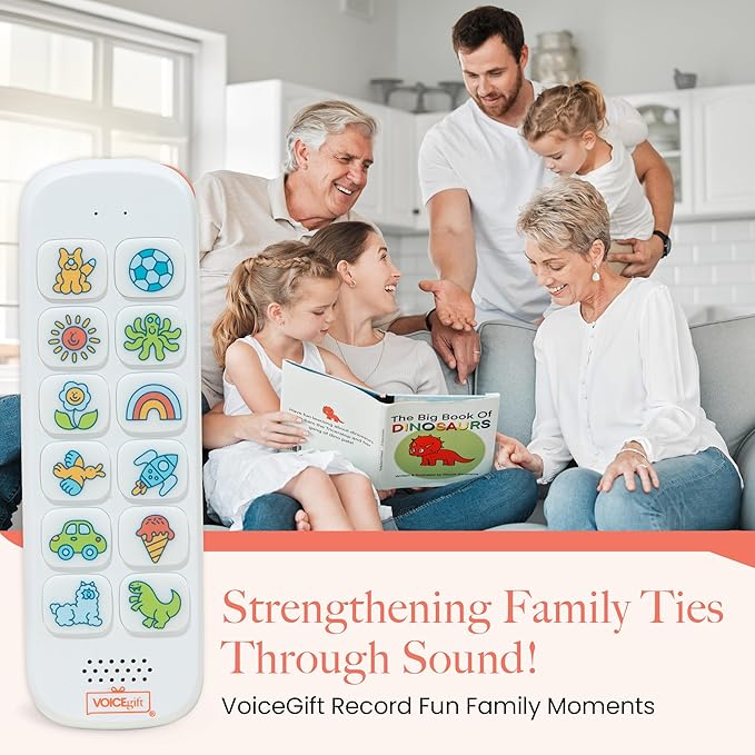 VoiceGift Play, Screen-Free Audio Recorder for Kids | Back to School Story Book Player with Fun Matching Stickers, Voice Notes, Student Aid & Routines for Child Connection, Busy Books for Toddlers