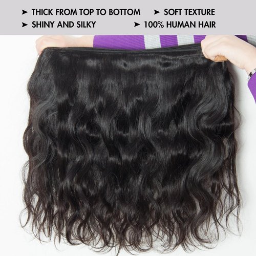 Body Wave Bundles Human Hair 14A Unprocessed Raw Remy Brazilian Virgin Hair Extensions Sew in Quick Weave Natural Black 3 Bundles 16 18 20 inch 1b