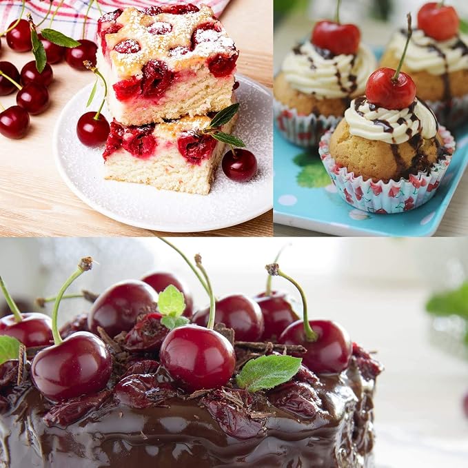 Cherry Pitter – Multi Cherry Corer with Rebound & Lock Design, Pits 6 Cherries at Once, Easy Cherry Jam & Baking Tool, Dishwasher Safe